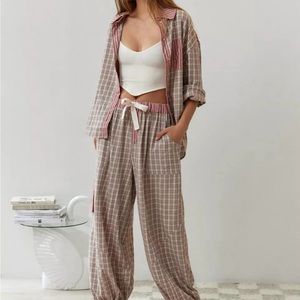 Urban Outfitters Viral Oversized Pink Pajama Set